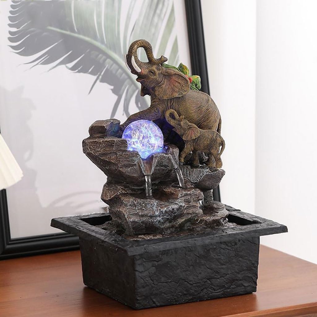GUERNSEY Tabletop Fountain Flowing Water Ornaments Circulating Water Office Living Room Desktop Ornaments Fountain Study Coffee Table Decorations Indoor Fountain