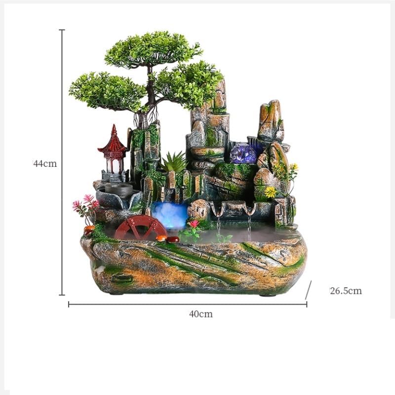 GUERNSEY Tabletop Fountain Tabletop Fountain Desktop Water Atomizing Fountain Bonsai Rockery Water Fountain Desktop Ornaments Indoor Fountain
