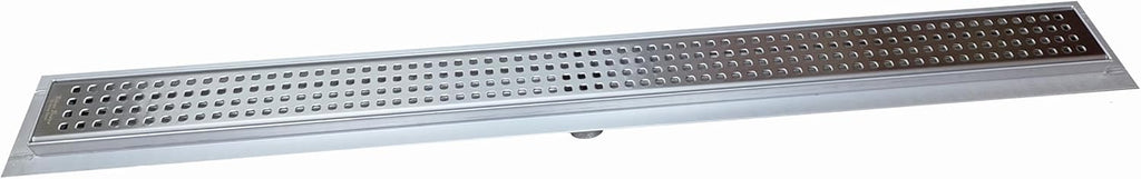 Royal Linear Shower Drain Stainless Steel Traditional Square By Serene Steam 35 5/8