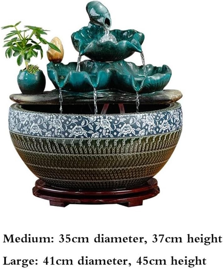Tabletop Tabletop Fountain Waterfall, Indoor Water Feature Desktop Simulation Scenery Decoration Decor(Large)