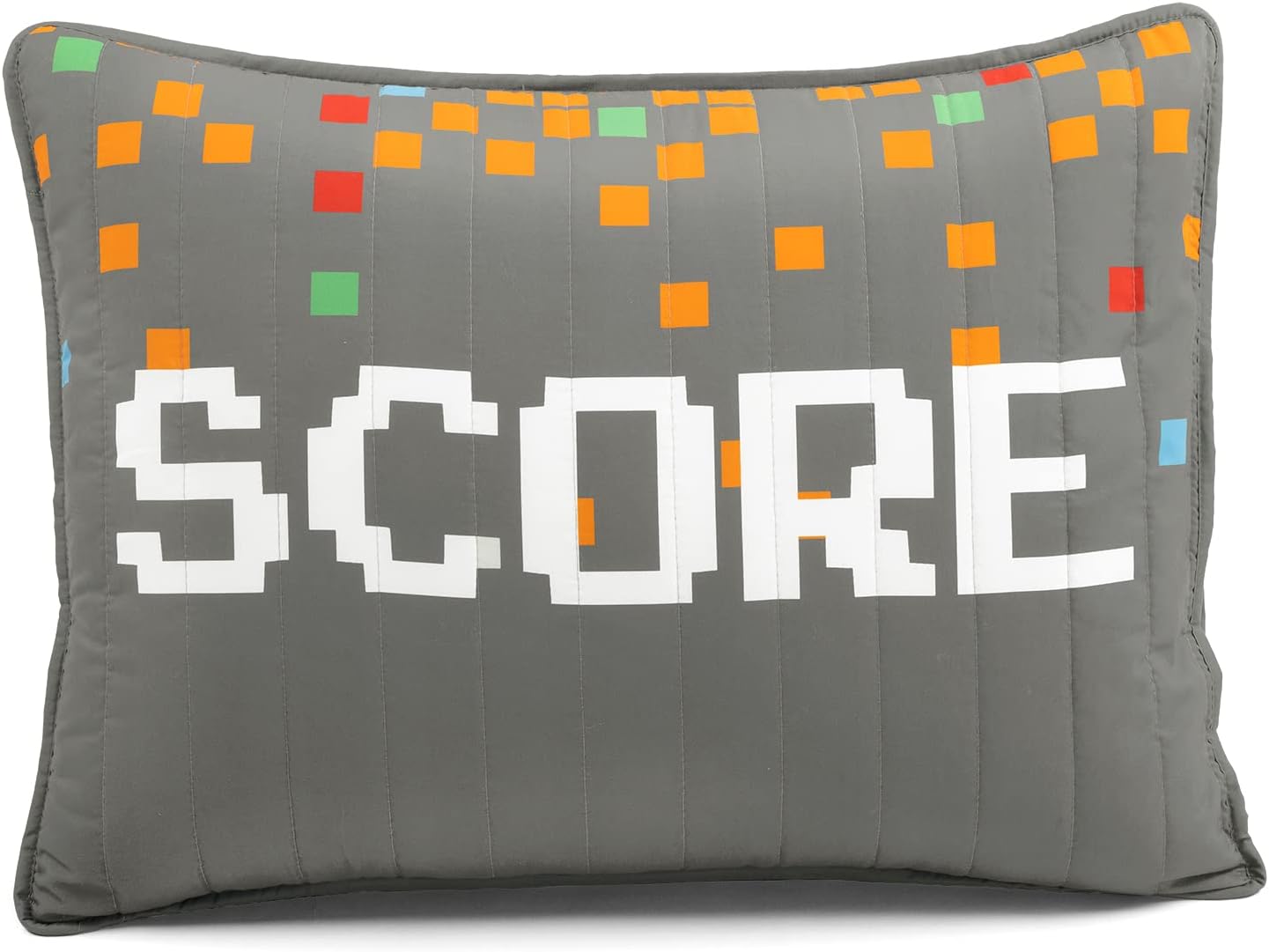 Lush Decor Video Games Reversible Quilt Twin Size 4 Piece Set Gray & Yellow - Toddler Bedding Set Twin Quilt - Kids Bedroom Decor