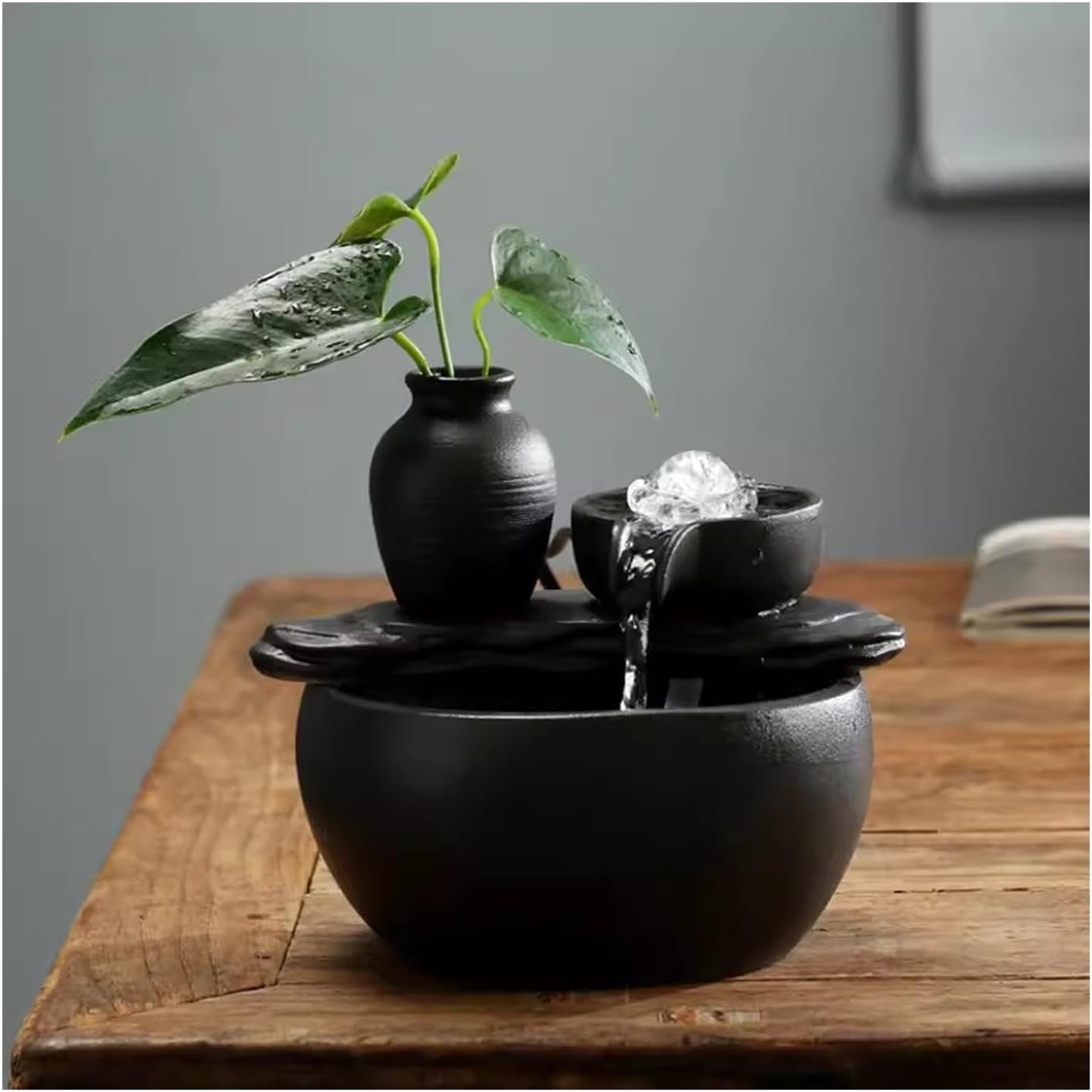 Desktop Fountain Small Water Dispenser, Fountain Decoration, Living Room Circulation, Office Desktop Humidifier Decoration Tabletop Fountain
