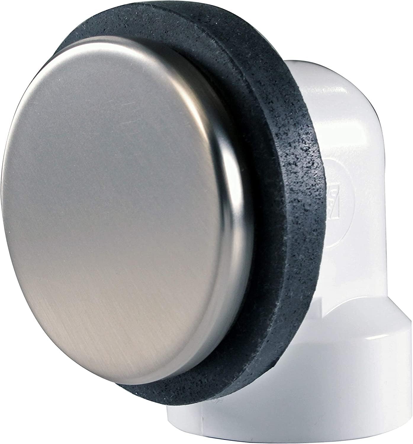 Westbrass 493244H-07 14' SCH. 40 PVC Bath Waste & Overflow Assembly with Illusionary Faceplate and Tip-Toe Drain Plug, Satin Nickel (4-Pack)