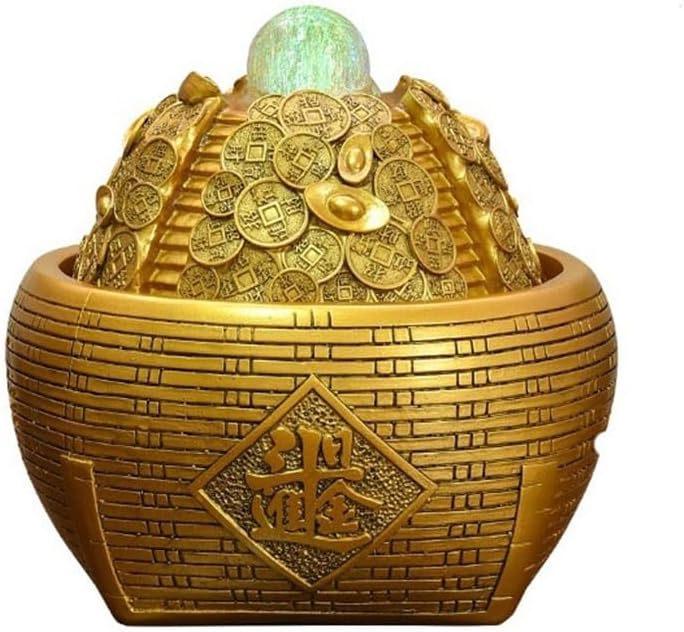 GLigeT Tabletop Fountain Circulating Water Feature Living Room Fortune-Making Creative Home Office Desktop Business Gifts to Improve Feng Shui Water Fountain Decor