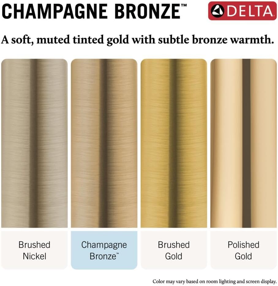 Delta 4 Inch Brushed Gold Tile-In Round Shower Floor Drain with Gasket and Removable Drain Gate, Champagne Bronze DT061411-CZ
