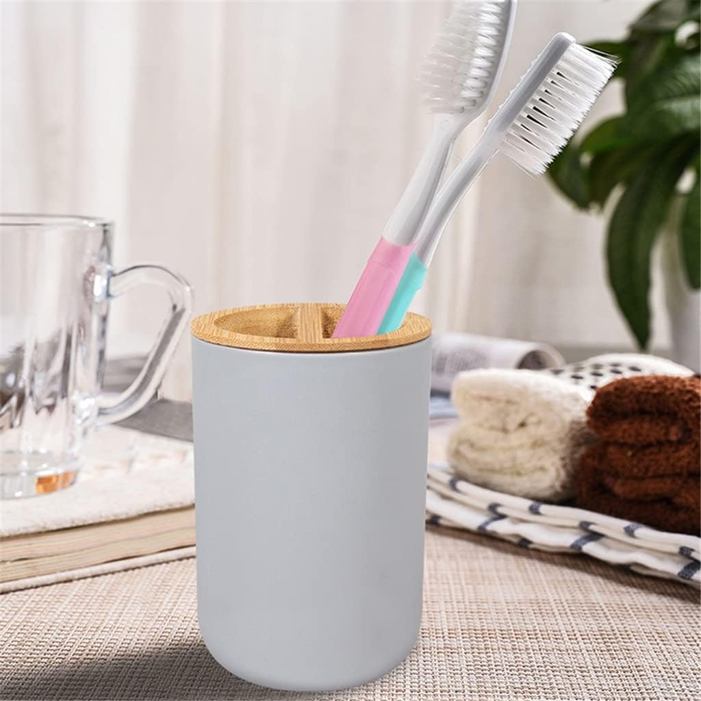 Bathroom Accessories Set 6 Pieces Room Toothbrush Holder Soap Dispenser Toilet Brush Trash Can Essential(D)