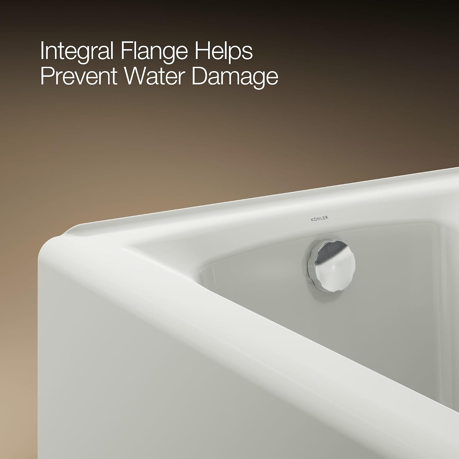 Kohler K-26069 Irvine 60' x 32' Cast Iron Alcove Bath with Integral Apron and Left Drain - White