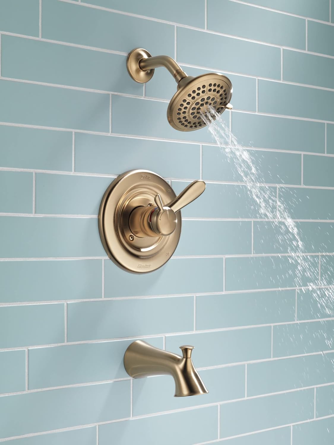 Delta Faucet Lahara 17 Series Dual-Function Tub and Shower Trim Kit with 5-Spray Touch-Clean Shower Head, Stainless T17438-SS (Valve Not Included)