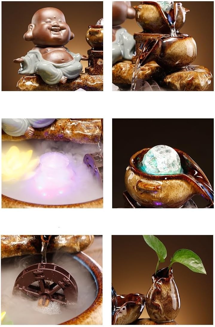 GUERNSEY Tabletop Fountain Tabletop Fountain Circulating Water Ornaments Living Room Office Hall Desktop Home Landscape Decorations Indoor Fountain