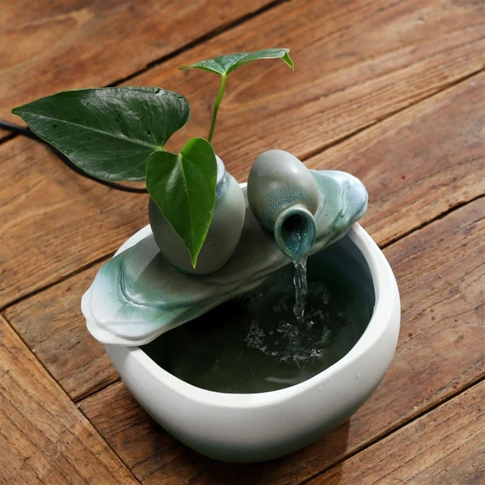 GLigeT Tabletop Fountain Living Room Circulating Water Transit Office Desktop Humidifier Decorations Small Water Fountain Fountain Water Ornaments Water Fountain Decor