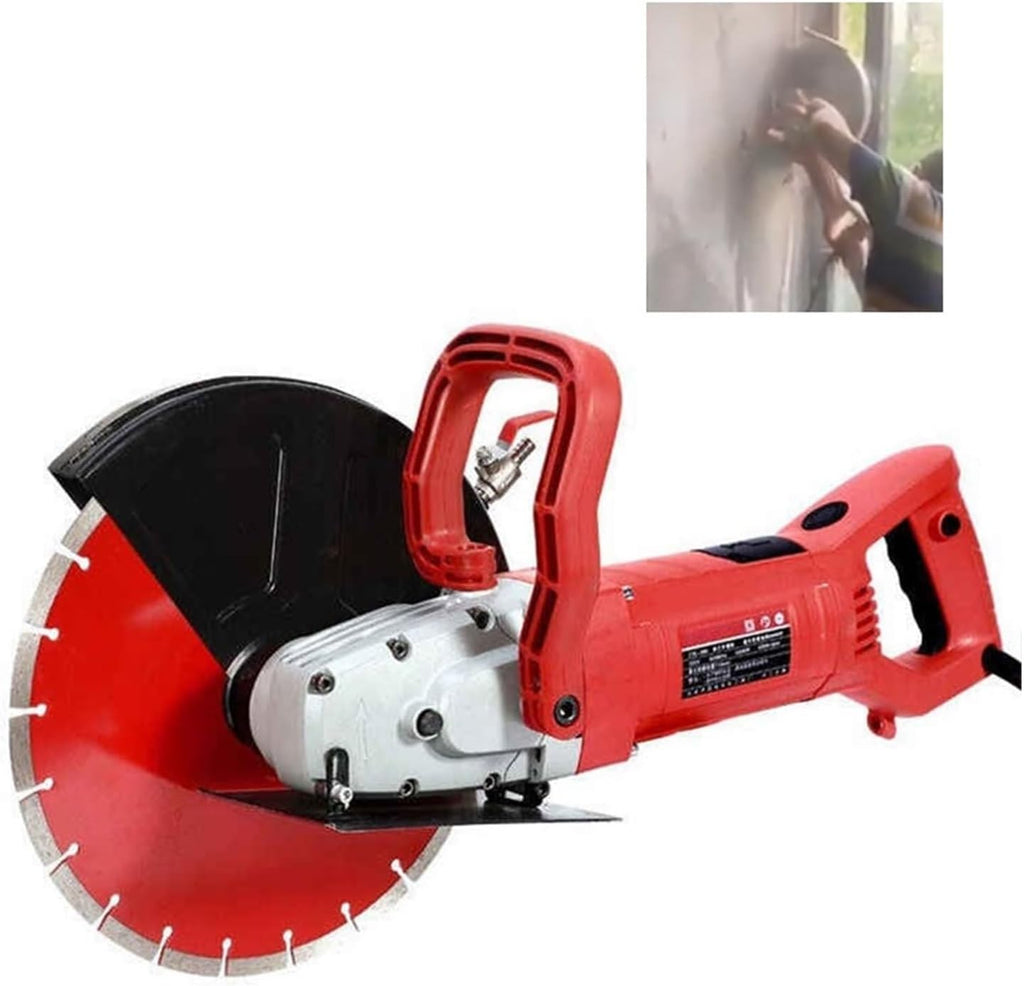 Electric Slotting Machine High Power Stone Cutting Machine Multifunctional Reinforced Concrete Cutting Machine,DIY Tools(Gold wood stone)