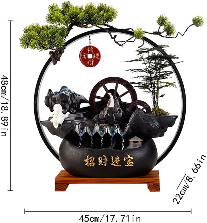 GUERNSEY Tabletop Fountain Indoor Desktop Fountain Office Circulating Water Ornaments Store Opening Desktop Decoration Ornaments Indoor Fountain