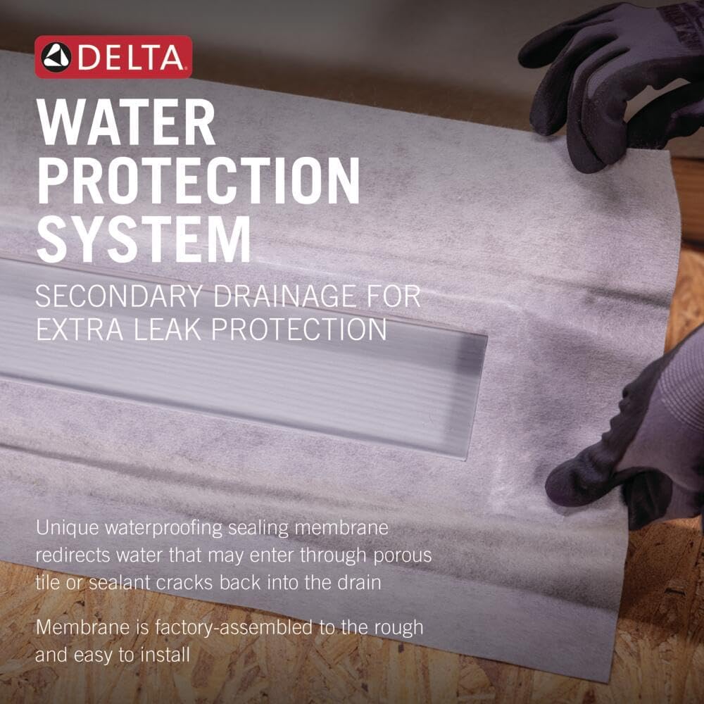 Delta Faucet 24-Inch Reversible Linear Shower Drain Trim in Champagne Bronze