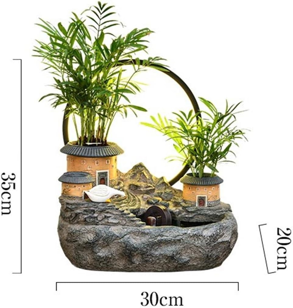 Tabletop Tabletop Fountain Rockery and Water Earthen Building Ornaments for Home Decor Decor