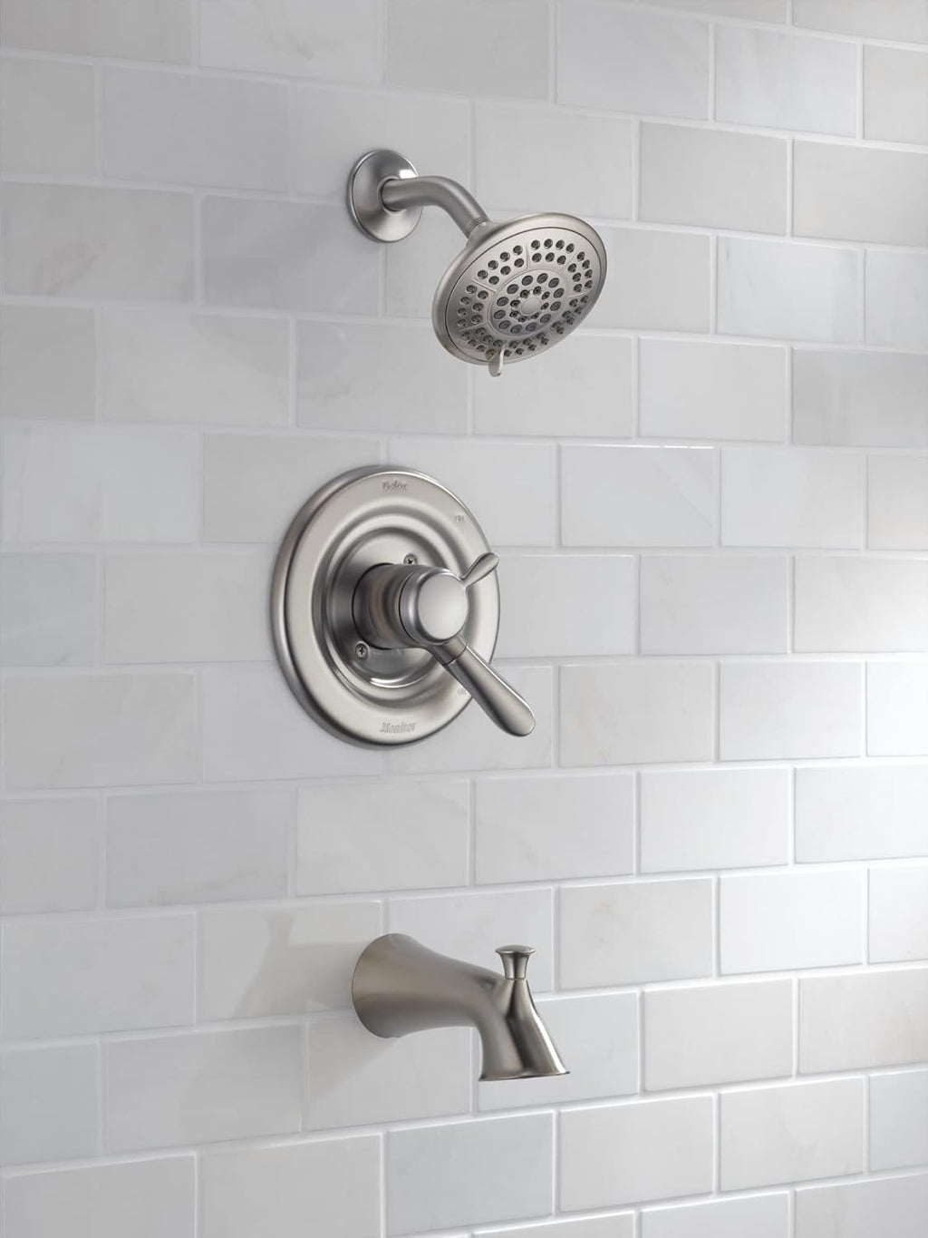 Delta Faucet Lahara 17 Series Dual-Function Tub and Shower Trim Kit with 5-Spray Touch-Clean Shower Head, Stainless T17438-SS (Valve Not Included)