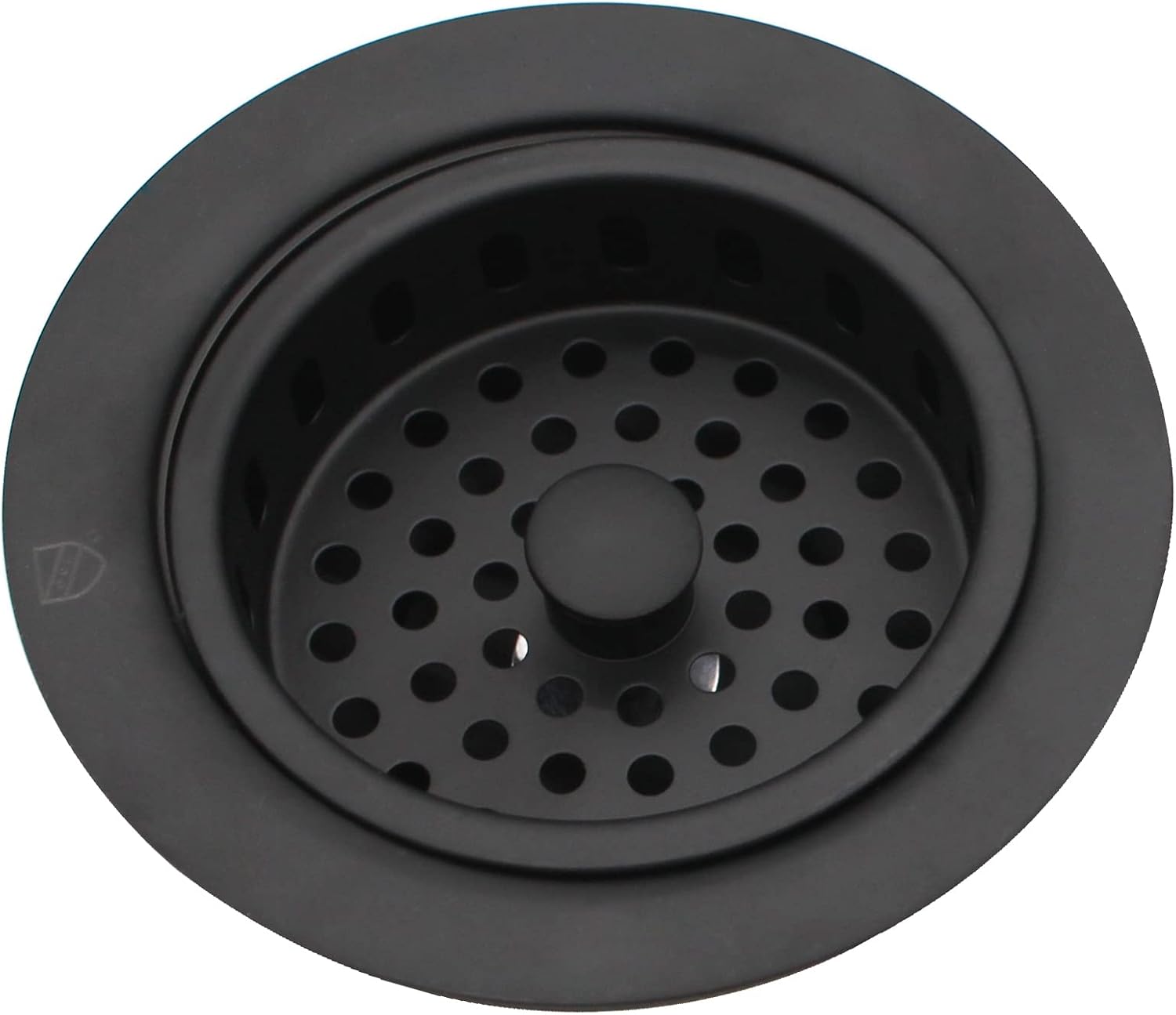 Westbrass CO2185-62 Combo Pack 3-1/2' Post Style Large Kitchen Sink Basket Strainer and Waste Disposal Drain Flange with Stopper, Matte Black