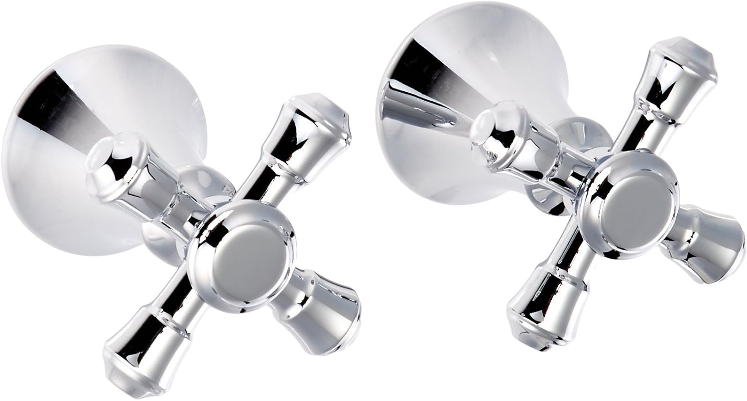 Delta Cassidy Chrome Cross Roman Tub Faucet Handle Set of 2, Chrome H695