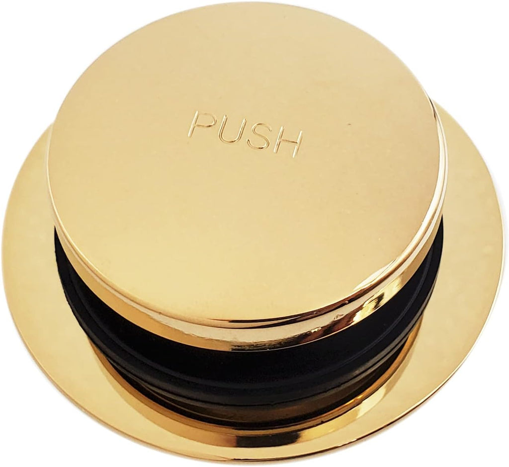 Westbrass D93K-01 Universal Fine or Coarse Thread Replacement Bathtub Tip-Toe Drain Plug with 2-Hole Faceplate, Polished Brass (50-Pack)