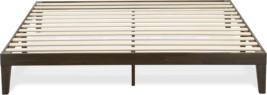 East West Furniture DNP-22-K King Size Platform Bed with 4 Solid Wood Legs and 2 Extra Center Legs - Walnut Finish