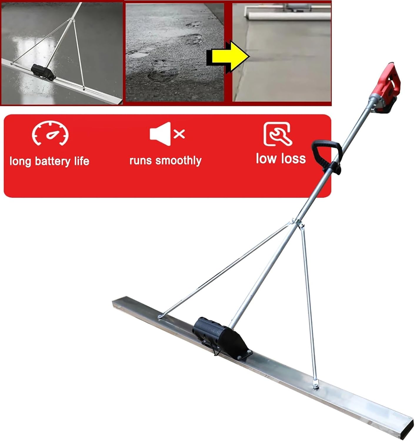Power Concrete Screed Vibratory Kit,Power Screed Concrete Finishing Tool,6000 RPM 150CM Blade Screed Concrete Finishing Tool,Power Screed Vibration Tool for Concrete Processing