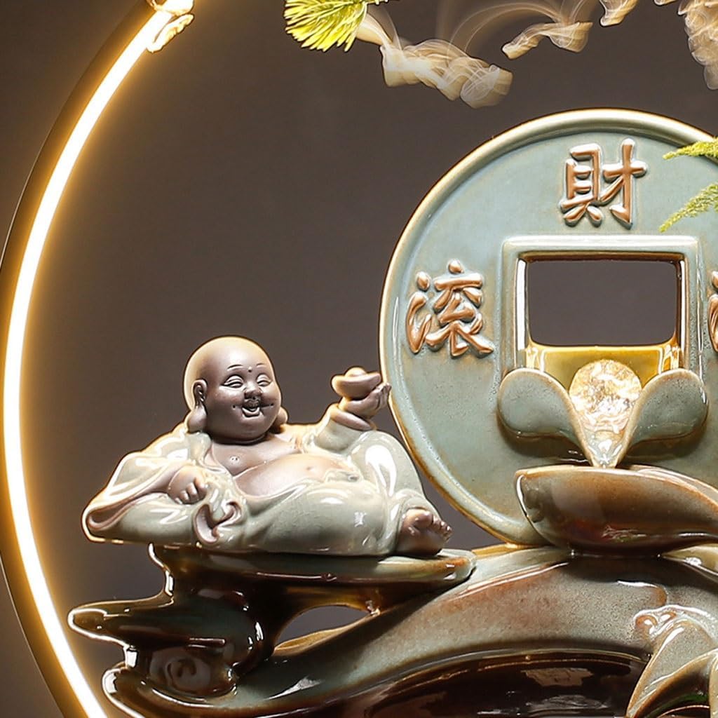 GUERNSEY Tabletop Fountain Tabletop Fountains Chinese Style Entrance Glass Fish Tank Ornaments Creative Flowing Water Table Fountain Ornaments Office Decorations Indoor Fountain