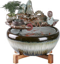 GUERNSEY Tabletop Fountain Tabletop Fountains Chinese Style Ceramic Fish Tank Circulating Water Fountain Ornaments Living Room Office Rockery Desktop Fountain Indoor Fountain