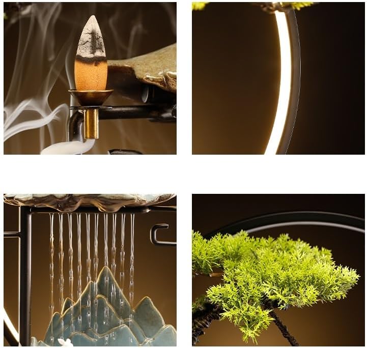 GUERNSEY Tabletop Fountain Tabletop Fountain Circulating Water Device Living Room Creative Decoration Office Small Fish Tank Desktop Landscape Indoor Fountain
