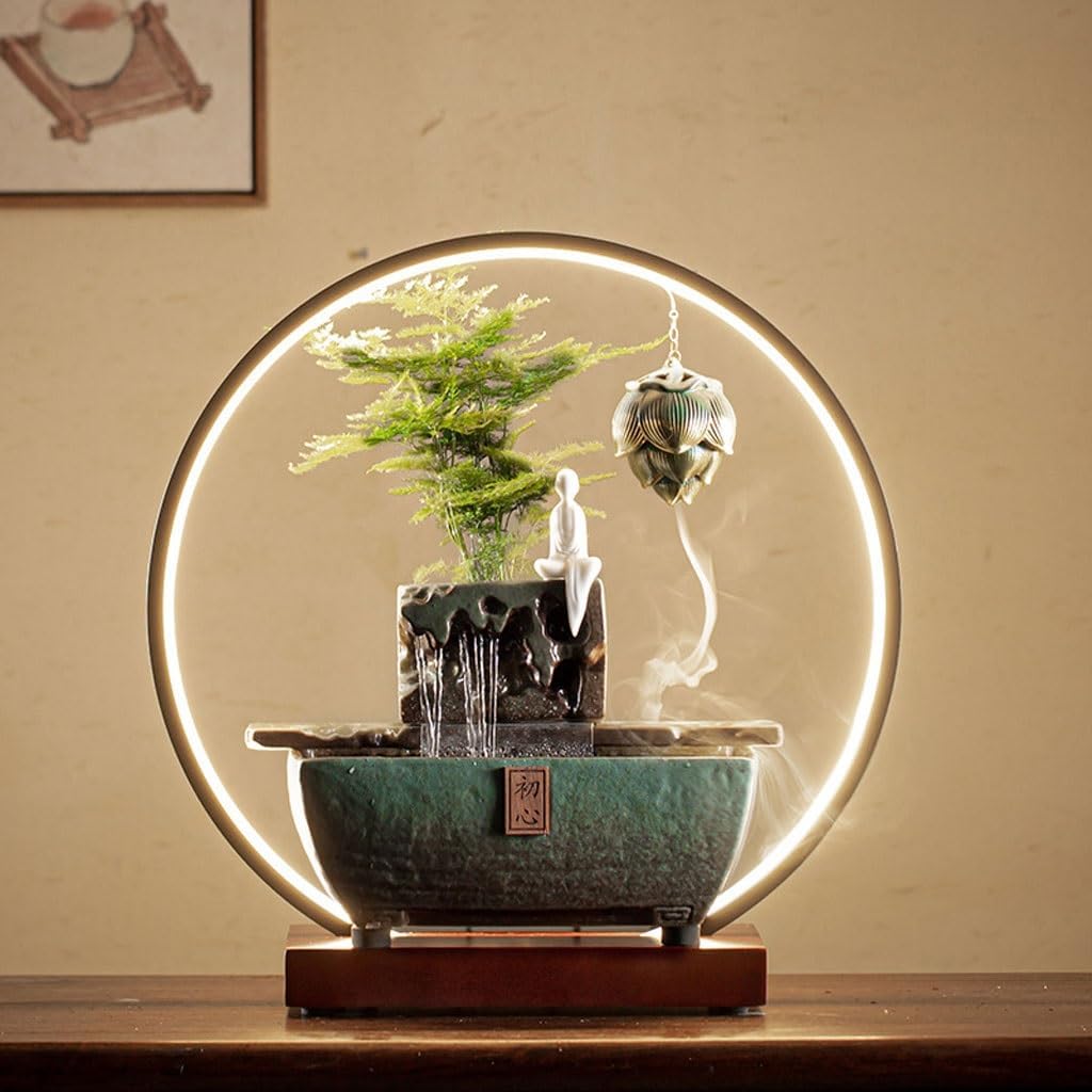 GUERNSEY Tabletop Fountain Home Creative Desktop Fountain Living Room Desktop Water Ornaments Indoor Desktop Decorations Office Ceramic Ornaments Indoor Waterfall Feature Indoor Fountain