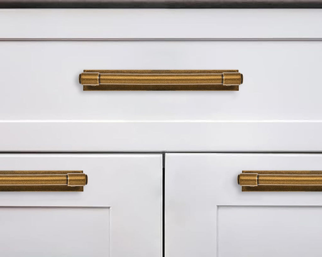 khtumeware 5 Pack 12 Inch(305 mm) Center to Center Antique Brass Cabinet Pull Backplate with Base Plate Zinc Solid Vintage Kitchen Cabinet Handles Drawer Pulls Cabinet Hardware