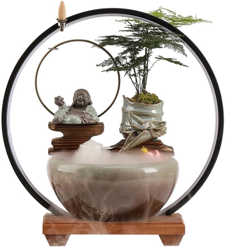 GUERNSEY Tabletop Fountain Ceramic Water Ornaments Store Opening Front Desk Decoration Ornaments Living Room Desktop Fountain Ornaments Indoor Fountain