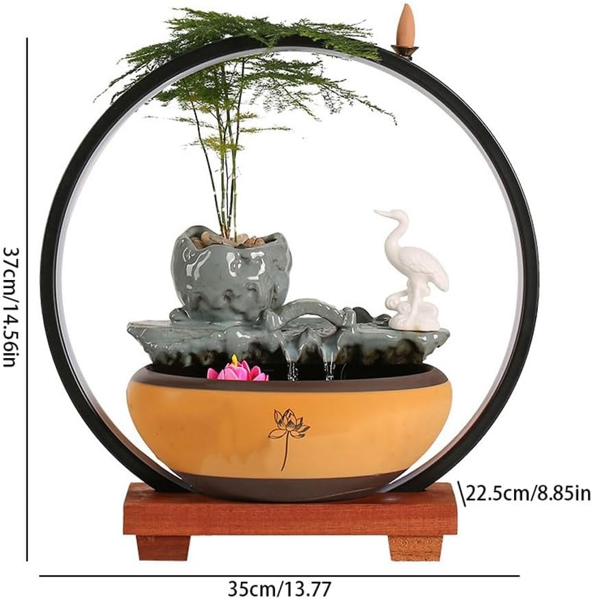 GUERNSEY Tabletop Fountain Small Home Desktop Fountain Water Ornaments Living Room Circulating Water Office Desktop Decorations Indoor Fountain