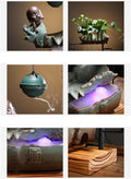 GUERNSEY Tabletop Fountain Tabletop Fountain Chinese Style Living Room Home Water Fountain Desktop Backflow Incense Zen Aromatherapy Ornaments Indoor Fountain