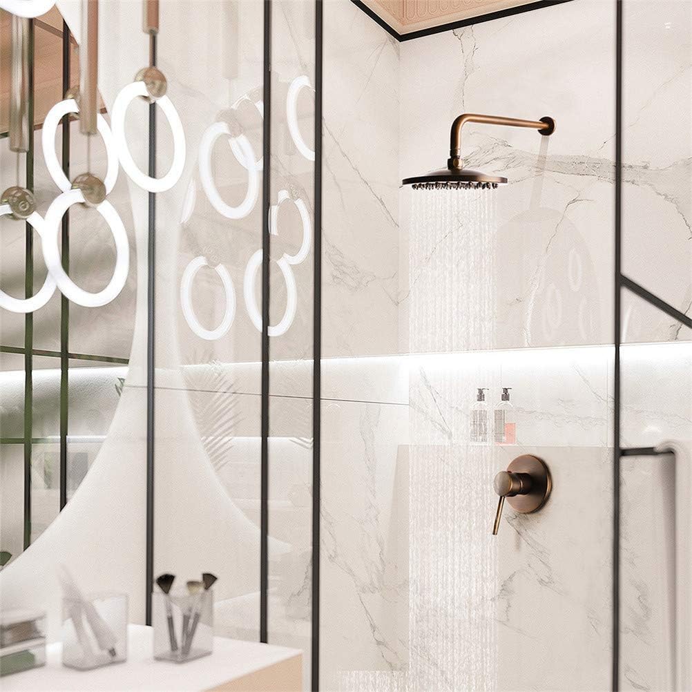 Shower Faucet Set Wall Mounted Antique Luxury Brass Shower System Ceramic Valve Bath Shower Mixer Taps Single Handle Three Holes Include Rainfall Shower Head