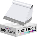 Fuxury 2000 Pcs 10x13' Poly Mailers,Waterproof Mailing Envelopes for Clothing, Strong Adhesive Poly Shipping Postage Bags for Small Business(White)
