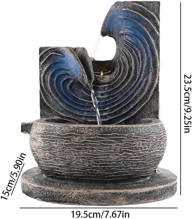 GUERNSEY Tabletop Fountain Resin Water Fountain Ornaments Circulating Water Small Office Desktop Coffee Table Decoration Ornaments Indoor Fountain