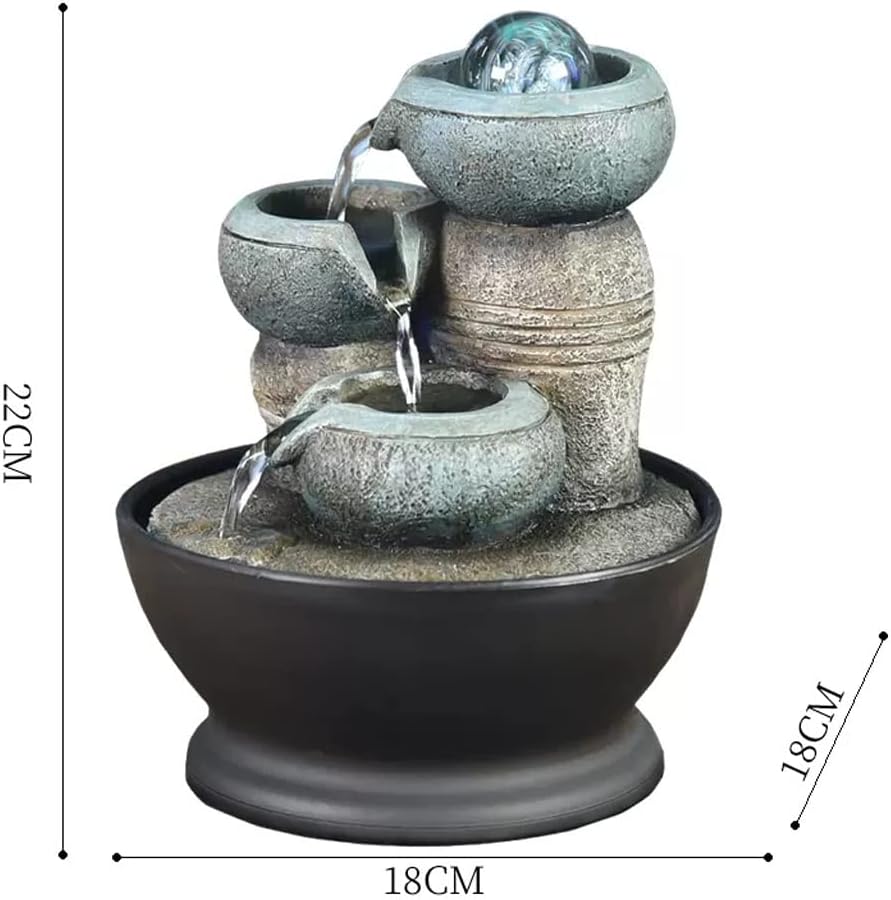 HIHELO Desktop Fountain Tabletop Fountain Simple Modern Circulating Water Fountain Office Desktop Decoration Ornament Water Fountain Outdoor