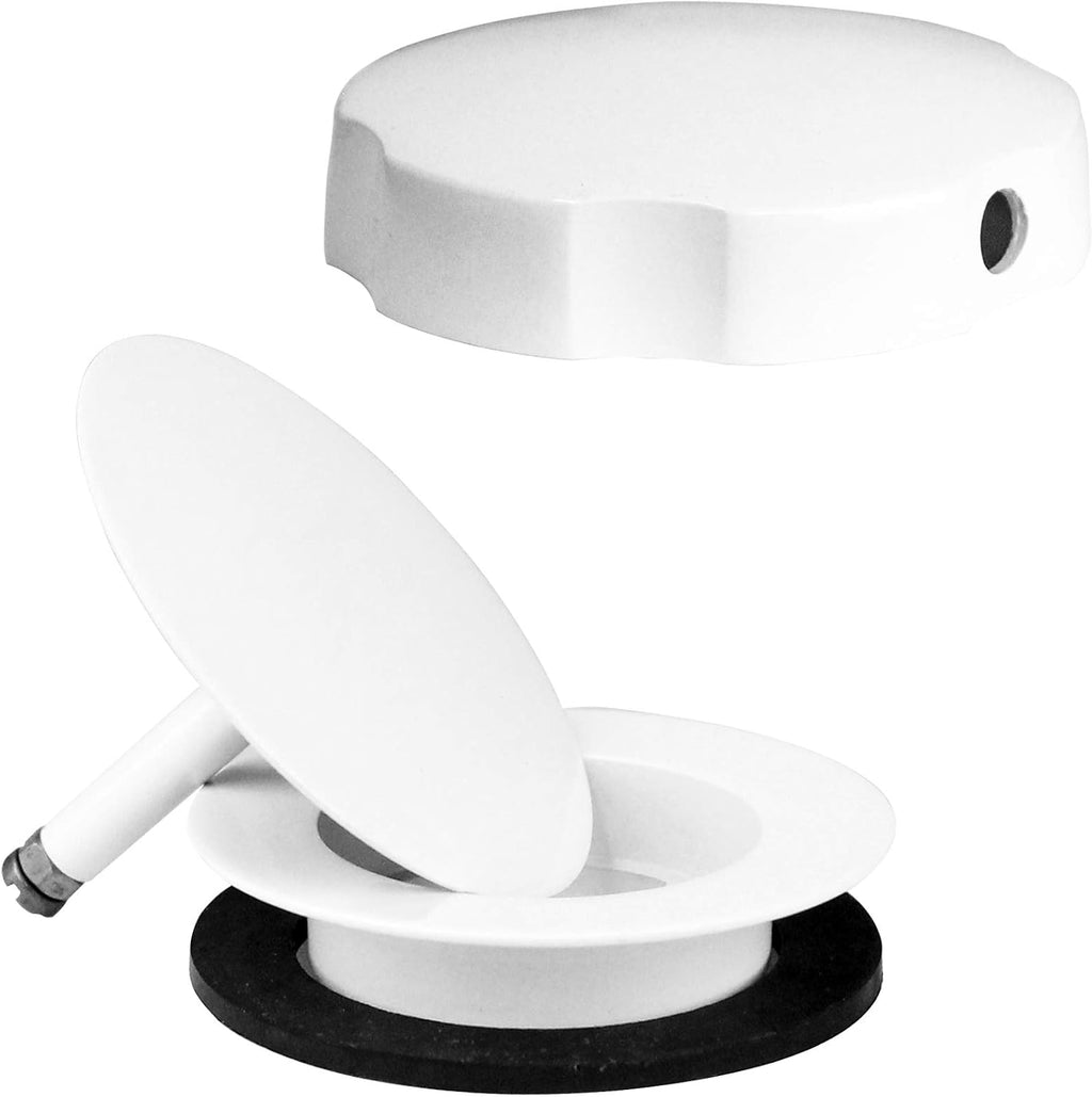 Westbrass A50P35BJ-50 1-1/2' Sch. 40 PVC 35' Cable Driven Bath Waste Kit with Ball Joint Head and Brass Trim Drain Kit, White