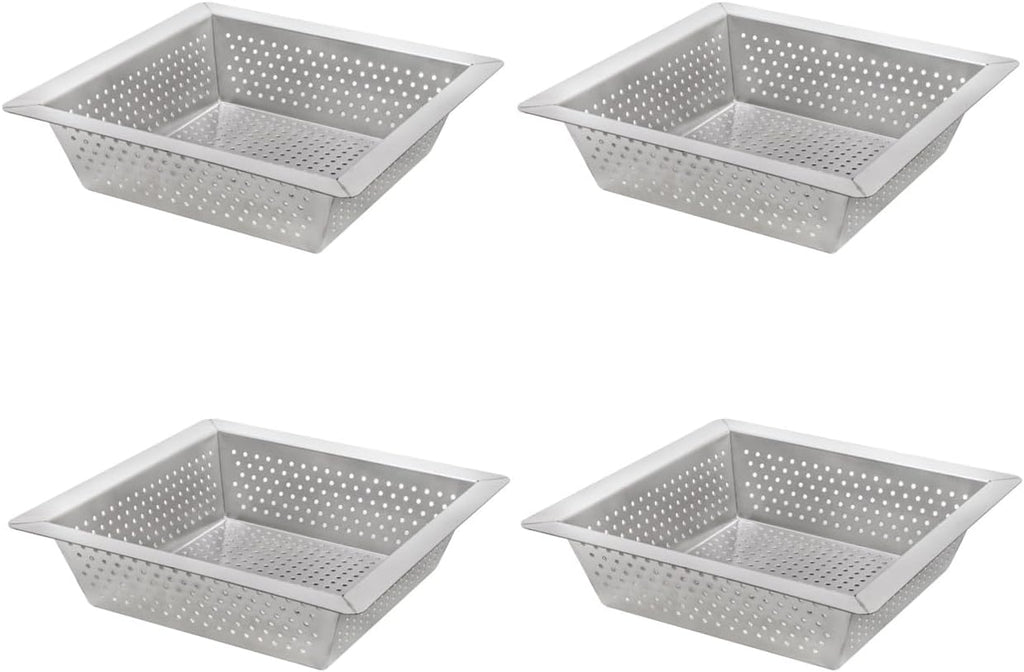 Leyso Stainless Steel Floor Sink Top Hang Basket Strainer Sink Drain Cover 10' x 10' x 2-1/2' for Kitchen, Restaurant, Bar, Buffet (2-1/2'H SS x 4)
