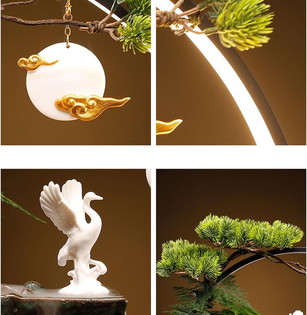 GUERNSEY Tabletop Fountain Chinese Style Running Water Fish Tank Tabletop Fountain Ornaments Indoor Circulating Water Tabletop Decorations Indoor Waterfall Feature Indoor Fountain