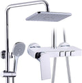 Shower Fixtures Brass Shower Faucets Sets Wall Mount 3 Function Exposed Shower System Complete Set with High Pressure Shower Head (Color : Chrome)