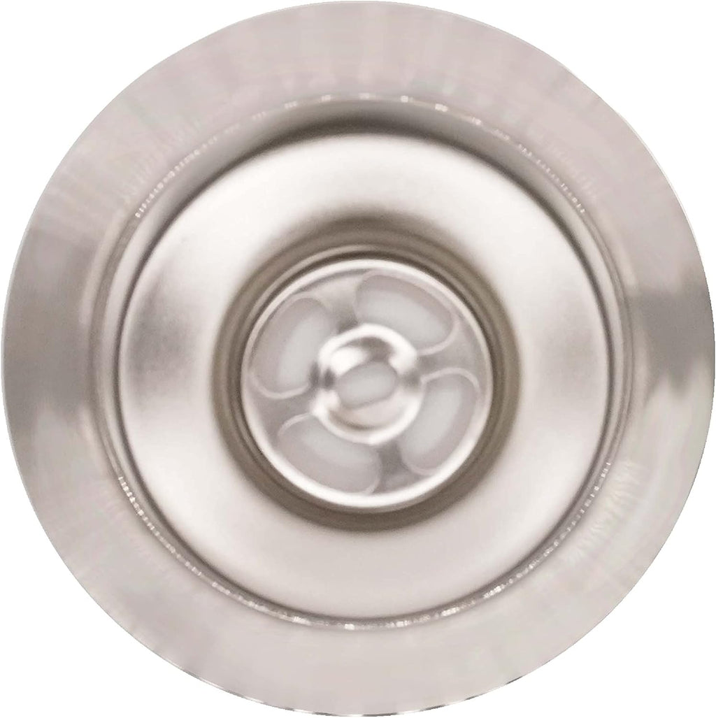 Westbrass CO2185-07 Combo Pack 3-1/2' Post Style Large Kitchen Sink Basket Strainer and Waste Disposal Drain Flange with Stopper, Satin Nickel