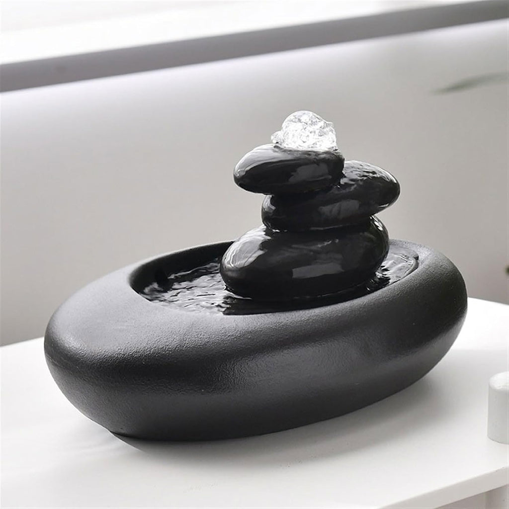 GLigeT Tabletop Fountain Small Ceramic Feng Shui Fountain Ornaments Home Living Room TV Cabinet Tea Room Book Desktop Decorations Water Fountain Decor