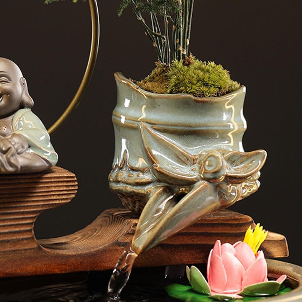 GUERNSEY Tabletop Fountain Ceramic Water Ornaments Store Opening Front Desk Decoration Ornaments Living Room Desktop Fountain Ornaments Indoor Fountain