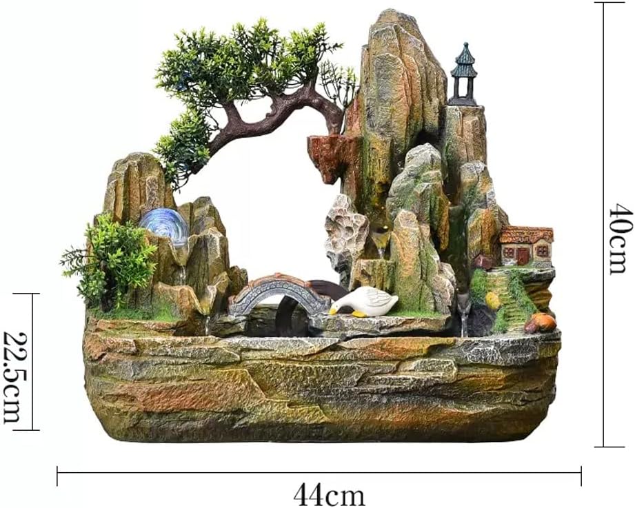 HIHELO Desktop Fountain Tabletop Fountain Rockery Table Top Fountain Home Decoration Ornaments for Home, Living Room, Study Room, Office Water Fountain Outdoor (Color : Without Nebulizer)