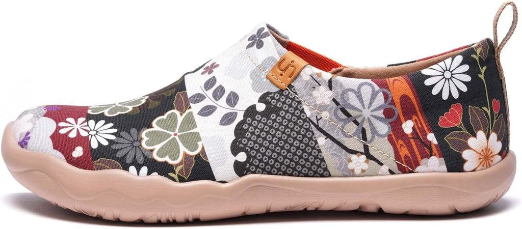 UIN Women's Artistic Slip-On Shoes Vibrant Floral Casual Loafers Lightweight Comfortable Travel Footwear
