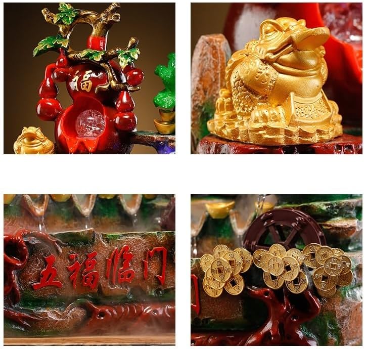 GUERNSEY Tabletop Fountain Tabletop Fountain Flowing Water Ornaments Flowing Water Cabbage Gourd Tabletop Fountain Indoor Fountain