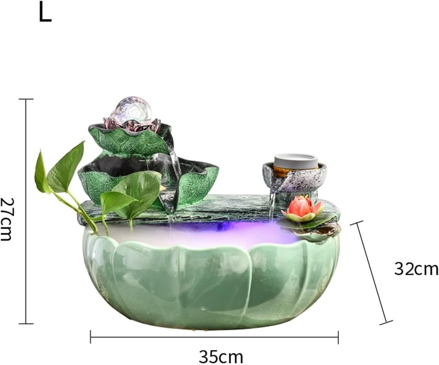 GLigeT Tabletop Fountain Home Decoration Decorations Office Desktop Living Room Wealth Generating Water Dispenser Interior Circulation Rockery Fountain Decorations Water Fountain Decor(Large)