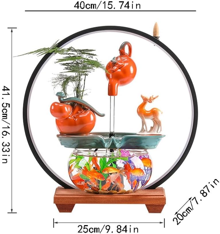 GUERNSEY Tabletop Fountain Creative Water Fountain Ornaments Indoor Desktop Circulating Water Feature Office Desktop Fish Tank Decorations Indoor Fountain