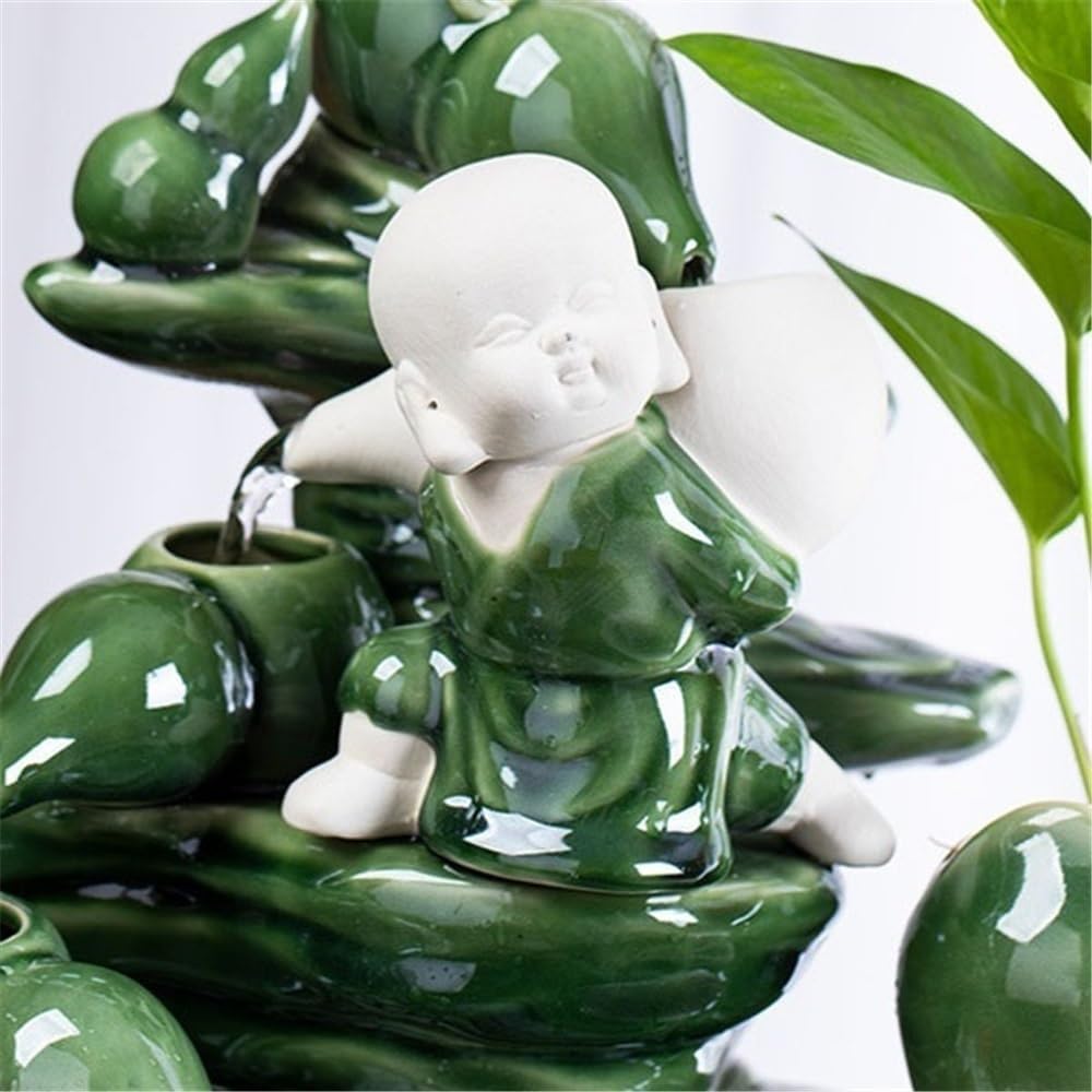 Tabletop Tabletop Fountain Ceramic Fish Tank Desktop Landscaping for Indoor and Home Decoration Decor(Large)