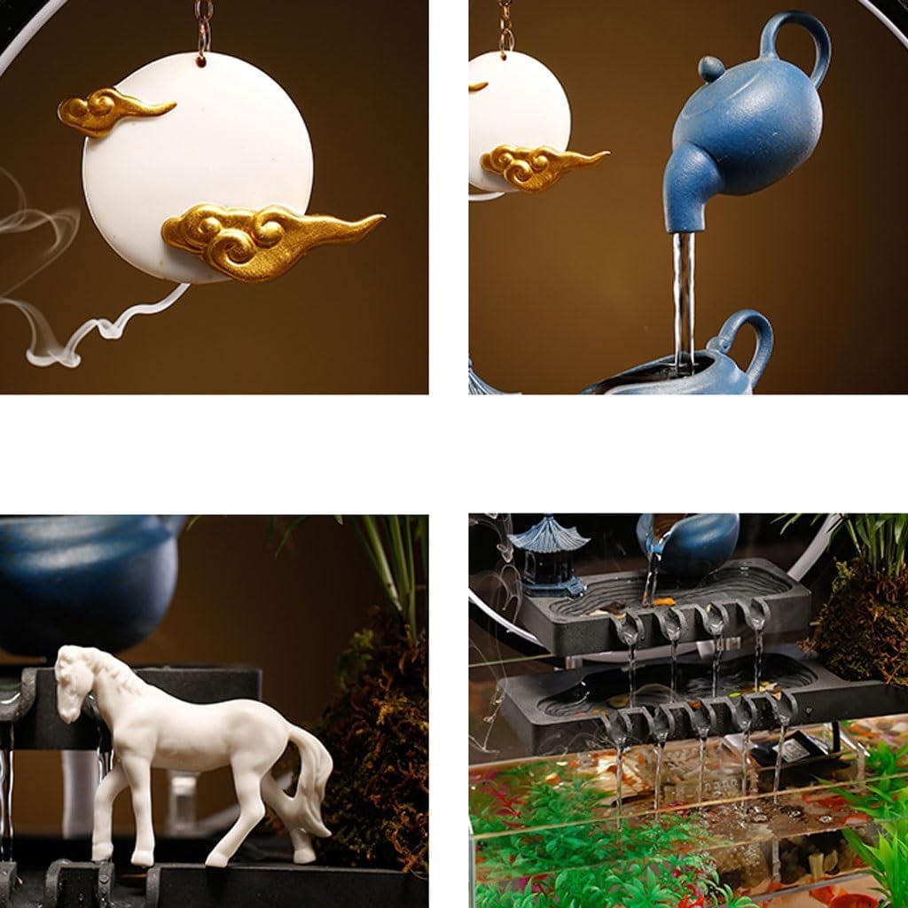 GUERNSEY Tabletop Fountain Tabletop Fountains Circulating Water Desktop Fountain Ornaments Living Room Creative Desktop Ornaments Office Desktop Fish Tank Indoor Fountain
